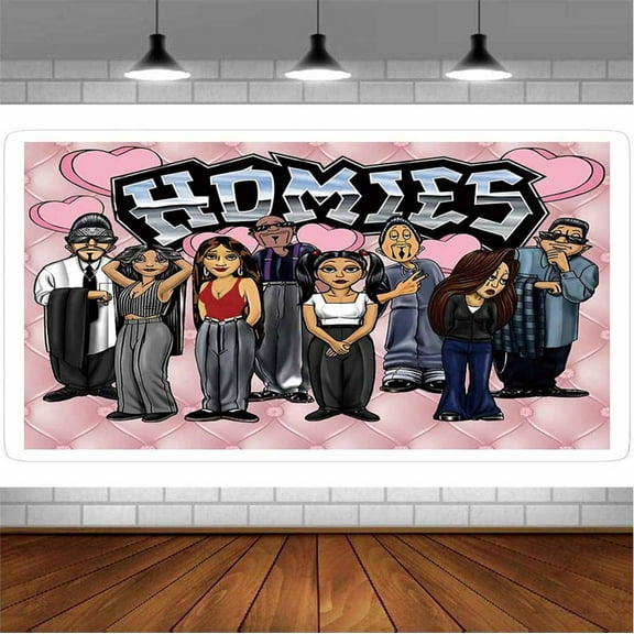Homies Backdrop Banner Party Supplies Poster Movie Theme Background for Photography Birthday Decorations