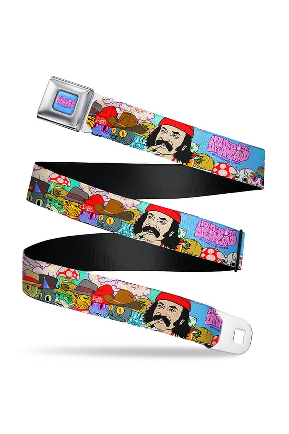 Homies in Dreamland by Cheech & Chong Belt, Seatbelt Buckle Belt, Homies in Dreamland Title Logo Cheech and Chong Homies Blue, Youth 22 to 32 Inches