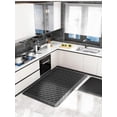 thumbnail image 1 of Furkithn Kitchen Mat for Floor, Anti Fatigue Memory Foam Rug, Waterproof PVC Padded Comfort Mat for Kitchen Sink, Laundry Room, Office, 17"x28"+17"x47", Black, 1 of 7
