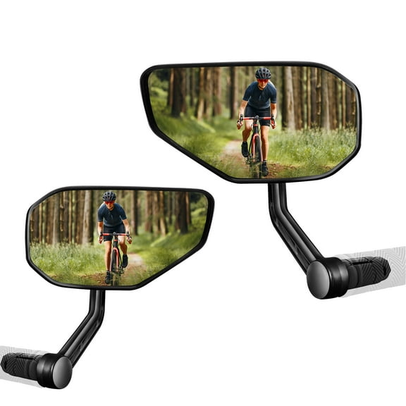 Homieway Bar End Bike Mirrors, HD Glass E-bike Rearview Mirror for Handlebar, Scratch Resistant and Fall Resistant, Left and Right