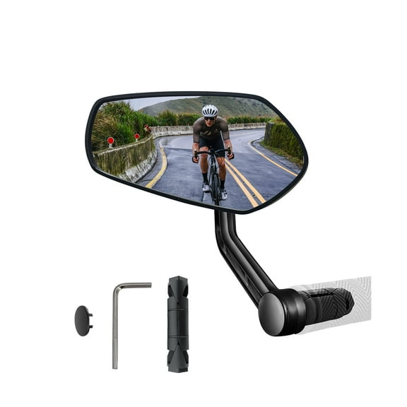 Homieway Bike Mirror for Handlebar,1 pc Bar End Bicycle Mirror,Anti-glare Glass Lens,HD 360°Adjusted Bike Rear View Mirror for E-bike,Mountainbikes, Bicycle,Scooter,Left/Right Universal