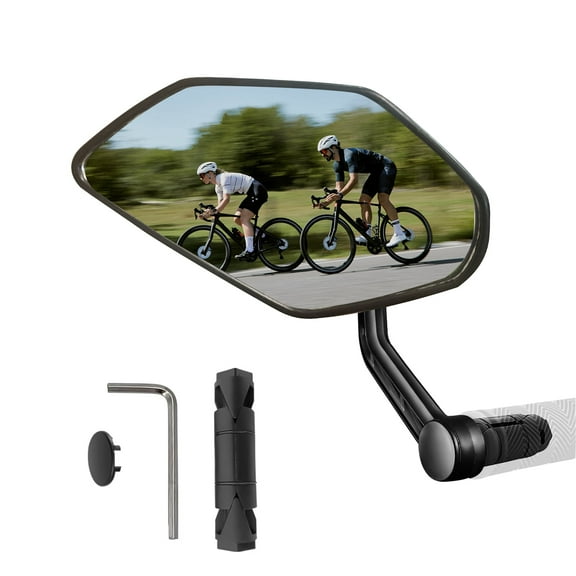 Homieway Bike Mirror for Handlebar, HD Bar End Bicycle Mirror, Anti-glare Glass for Handlebar Rearview Mirror Multi-Angle Adjustable, Left