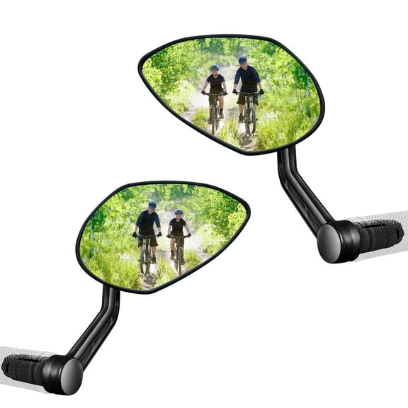 Homieway Bike Mirror for Handlebar Mount,2 pcs Bar End Bicycle Mirror,Anti-glare Glass Lens,HD 360°Adjusted Bike Rear View Mirror for E-bike,Mountainbikes, Bicycle,Scooter(Left+Right)