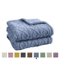 thumbnail image 1 of Homieway Blue Throw Blanket, Throw Size Lightweight Taffeta Fleece Blanket for Couch Sofa, 2-Sided 3D Woven Design Fuzzy Soft Cozy Blanket for All Seasons, 40"×60", 1 of 7