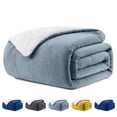 thumbnail image 1 of Wozola Light Gray Sherpa Blankets, Throw Size Fleece Throw Blankets, Soft and Fuzzy Blanket for, Sofa, Couch, Camping and Travel, 50" x 60", 1 of 6