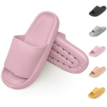 Homieway Pink Sandals for Women and Men,Non-Slip Bathroom Shower Sandals,Soft and Thick Sole Cloud Slippers