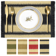 thumbnail image 1 of Homieway Placemats Set of 4, Boho Tassel Paper Woven Braided Placemats 12x18 inch Aesthetic Natural Rustic Place Mats for Dinner Wedding Party Beach Farmhouse Table Decoration, Black, 1 of 6