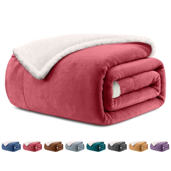 Wozola Red Sherpa Blankets, Kids Size Fleece Throw Blankets, Soft and Fuzzy Blanket for, Sofa, Couch, Camping and Travel, 40" x 50"