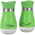 thumbnail image 1 of Furkithn Salt and Pepper Shakers Set, Glass Bottom Salt Shaker with Stainless Steel Lid for Kitchen Gadgets Cooking Table, RV, Camp,BBQ Refillable Design, Green, 1 of 7