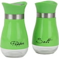 thumbnail image 1 of Homieway Salt and Pepper Shakers Set, Glass Bottom Salt Shaker with Stainless Steel Lid for Kitchen Gadgets Cooking Table, RV, Camp,BBQ Refillable Design, Green, 1 of 7
