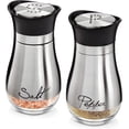 thumbnail image 1 of Furkithn Salt and Pepper Shakers Set, Glass Bottom Salt Shaker with Stainless Steel Lid for Kitchen Gadgets Cooking Table, RV, Camp,BBQ Refillable Design, Silver, 1 of 7