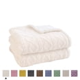 thumbnail image 1 of Wozola White Throw Blanket, Throw Size Lightweight Taffeta Fleece Blanket for Couch Sofa, 2-Sided 3D Woven Design Fuzzy Soft Cozy Blanket for All Seasons, 40"×60", 1 of 9