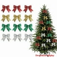 thumbnail image 1 of Homirary 12pcs Christmas Bows, Bows for Christmas Tree Decorations Bows with Gold Twist Ties, 1 of 6