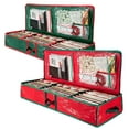 thumbnail image 1 of Homirary 2pcs Wrapping Paper Organizer Storage Bag Containers for Christmas Gift, with Reinforced Handles, Holiday Accessories, Red Green, 1 of 8