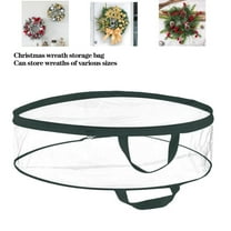 Homirary 30" Christmas Wreath Storage Bag with Green Handles & Dual Zipper, Holiday Xmas Durable Material Storage Container, 1 Piece