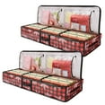 thumbnail image 1 of Homirary Christmas Decoration Storage PE Multifunctional Organizing Bag Snowflake Print with Reinforced Handles, 2pcs, Checkered Red, 1 of 8