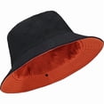 thumbnail image 1 of Homirary XXL Oversize Bucket Hat Reversible, Fisherman Sun Cap with Chin Strap, Travel Beach Outdoor Hat for Men & Women, Black / Orange, 1 Pack, 1 of 6