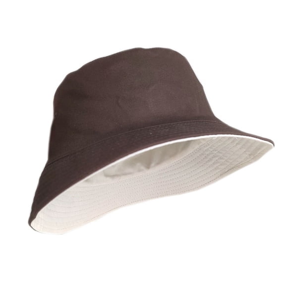 Homirary XXL Oversize Bucket Hat Reversible, Fisherman Sun Cap with Chin Strap, Travel Beach Outdoor Hat for Men & Women, Brown / Beige, 1 Pack