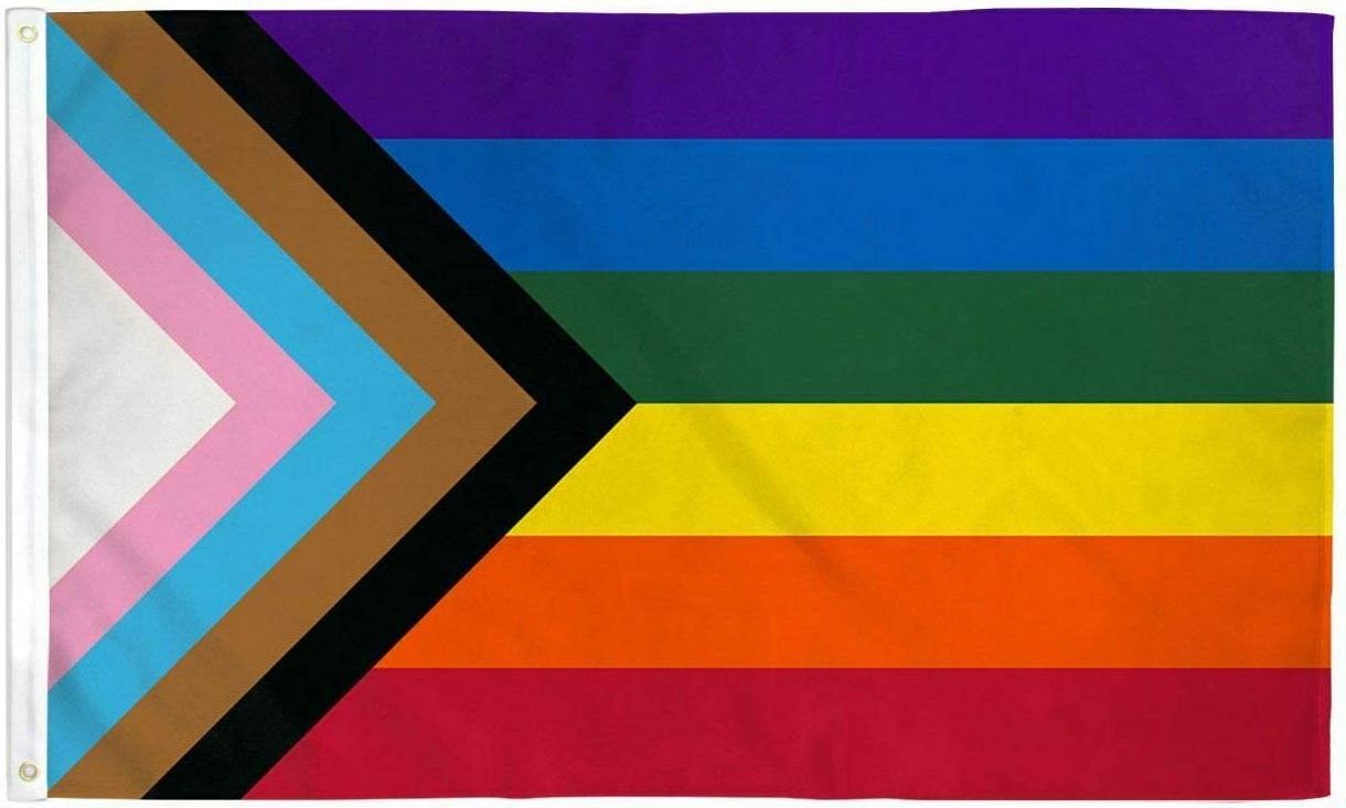 Homissor Progress Pride Rainbow Flag 3x5 ft- LGBT Community Gay Pride Lesbian Transgender Bisexual Flags Banner UV Fade Resistant for Indoor Outdoor - image 1 of 9