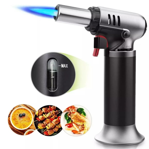 Homit Butane Torch with Fuel Gauge, Refillable Soldering Cooking Torch Lighter