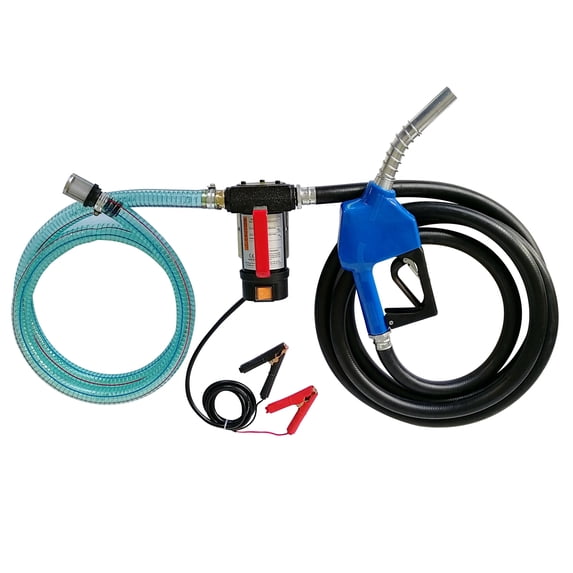 Homitt Commercial 12V 155W Electric Fuel Transfer Pump Diesel Oil Meter w/ Hose Nozzle