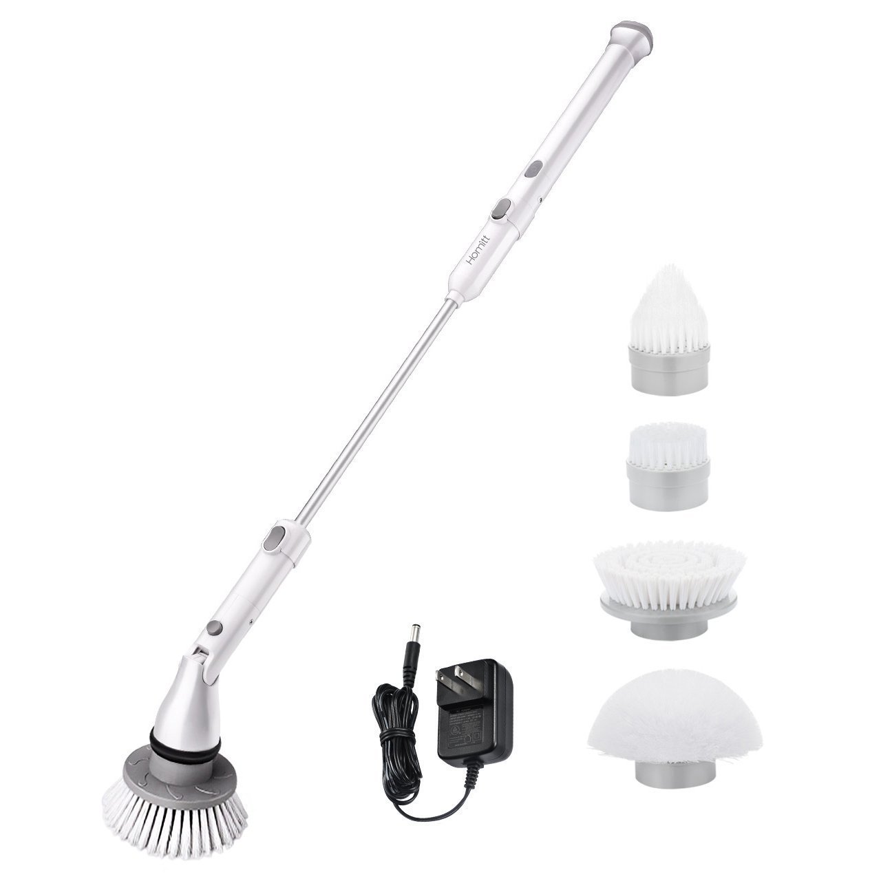 HOMITT Cordless Power Scrubber Electric with 3 Cleaning Brush Heads