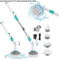 thumbnail image 1 of Homitt Electric Spin Scrubber, 4 Waterproof Brush Heads & 47" Adjustable Arm Lightweight Powerful Shower Scrubber Fast Charge, 1.5H Runtime Power Scrubber Cleaning Brush for Bathtub Tile Sink, 1 of 14