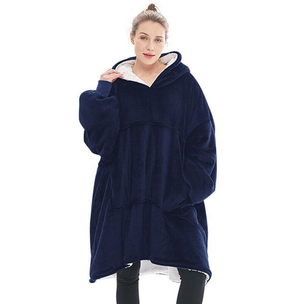 Homitt Oversized Wearable Hoodie Blanket, Sherpa Fleece Flannel Comfy