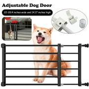 Homitt Pet Gate for Dogs & Cats, 39"W x 14"H Adjustable & Extendable Small Pet Door for Doorways Step, Black