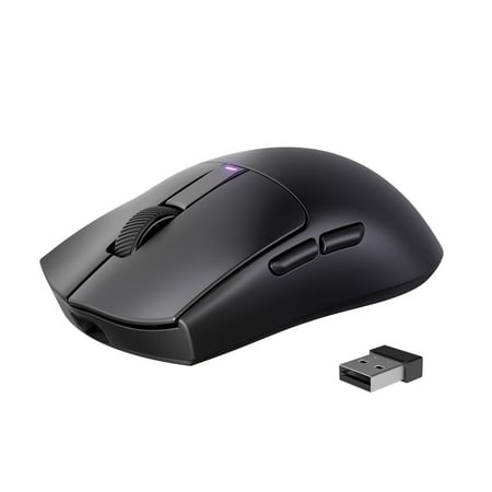 Homitt Superlight 62g Wireless Gaming Mouse, Dual Macro Switches, 3-Mode (Wireless/USB-C/Bluetooth), 12000 DPI, 5 Programmable Buttons - PC/Mac (Black)