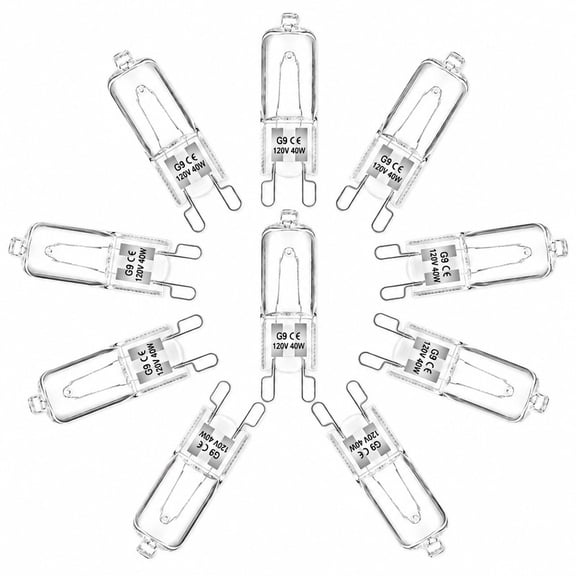 Homivra G9 Halogen Light Bulbs 2 pin 120V 40W,Dimmable Long Lasting T4 JCD Type,G9 Bulb for Chandeliers,Microwave Oven,Range Hood Lights Warm White 12 Pack