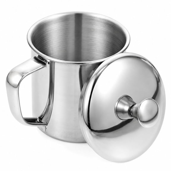 Homivra Stainless Steel Coffee Cup with Lid Camping Coffee Mug Soup Cup with Handle Camping Cup Metal Shot Glasses Tea Mug Cup for Outdoor Events Picnics Party 250Ml
