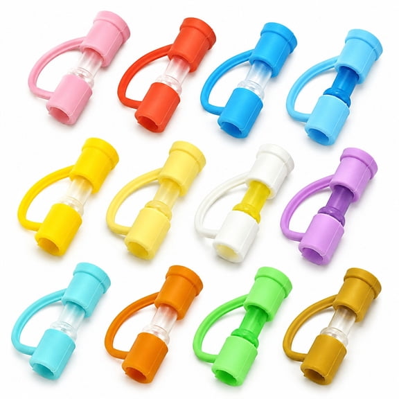 Homivra Straw Toppers,Fun Stylish Straw Covers,Candy_Colored Silicone Straw Covers,Eco_Friendly Straw Caps for 7_8mm Straws