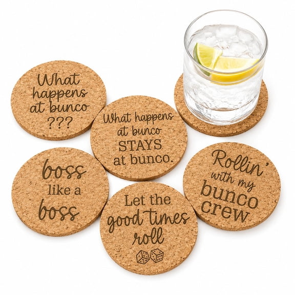 Homivra Vintage Bunco Game Wood Coasters (6Pcs),Retro Style Game Wooden (6 Pack) a Must Have for Classic Board Games Perfect for Protecting The Tabletop Both Fun