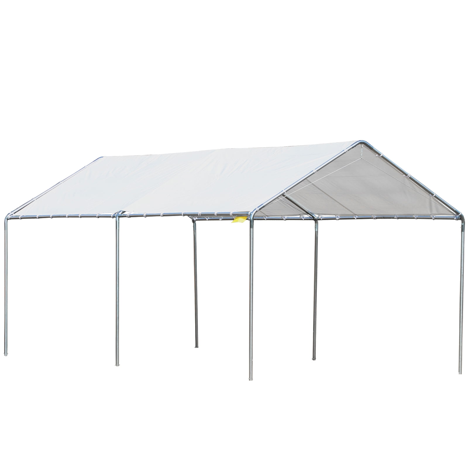 Homiyad 10'x 20' Heavy Duty Carport Car Canopy with Water UV Protection and Simple Open Design, Gray| Aosom.com