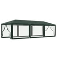 thumbnail image 1 of Homiyad 10'x 28' Party Tent Canopy, Outdoor Event Shelter, 8 Removable Mesh Sidewalls, Steel Frame, Green| Aosom.com, 1 of 8