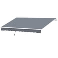 thumbnail image 1 of Homiyad 10' x 8' Patio Awning, Manual Retractable Sun Shade with UV Protection and Easy Crank Opening, Dark Gray, 1 of 8