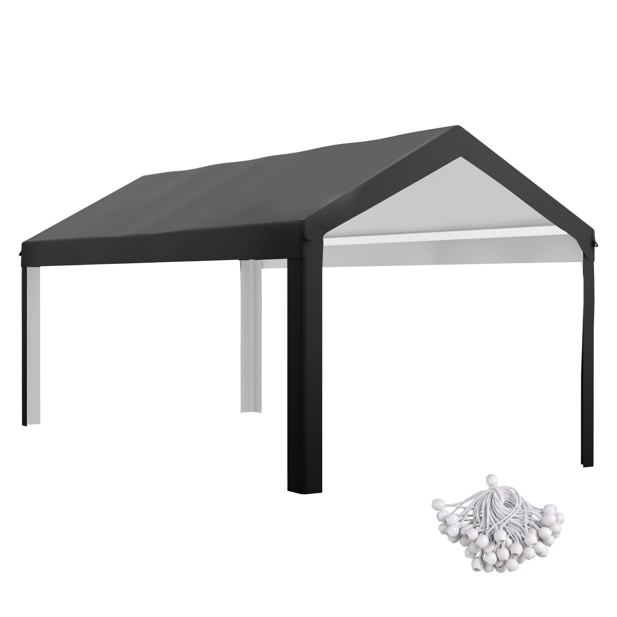 Homiyad 19.6' x 9.7' Carport Roof, UV Resistant Canopy Replacement, Fits 84C-378V00 and 84C-206 Series, Dark Gray