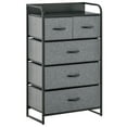 thumbnail image 1 of Homiyad 5-Drawer Dresser Tower Chest of Drawers Organizer with Steel Frame Gray, 1 of 8