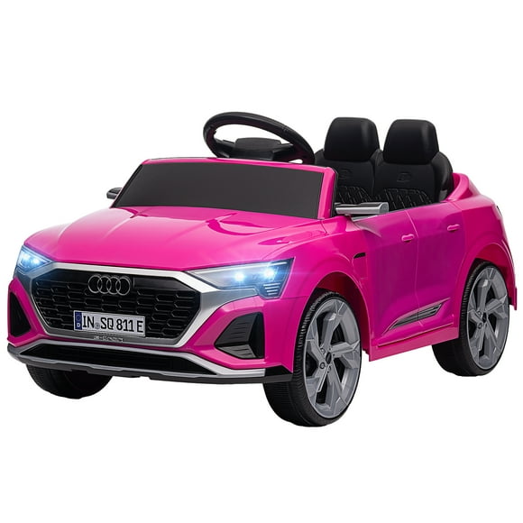 Homiyad Audi Q8 e-tron Sportback Licensed 12V Battery Powered Kids Electric Car w/ Spring Suspension, Soft Start, Pink
