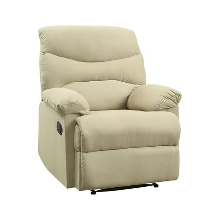 Homiyad Beige Recliner with Pillow Top Armrest