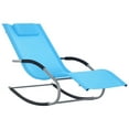 thumbnail image 1 of Homiyad Chaise Rocker Patio Lounge Chairs with Recliner w/ Detachable Pillow & Durable Weather-Fighting Fabric, Blue, 1 of 8