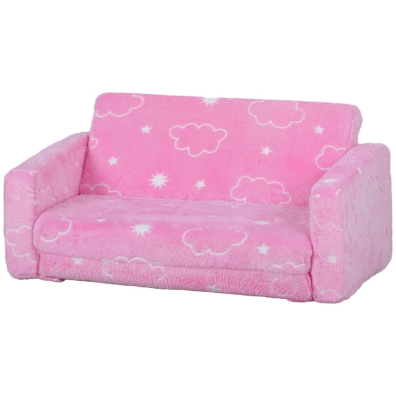 Homiyad Couch with Glow in the Dark Cloud Pattern, Washable Cover, Pink