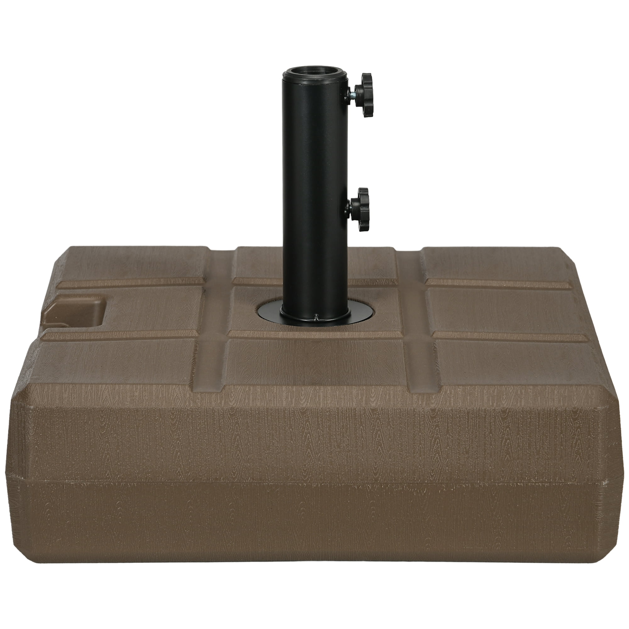 Homiyad Durable Umbrella Stand for 1.2", 1.5", 2'' Poles Fillable Umbrella Base in Brown for Stable Support| Aosom.com