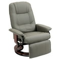 thumbnail image 1 of Homiyad Faux Leather Manual Recliner, Adjustable Swivel Lounge Chair with Footrest, Armrest and Wrapped Wood Base for Living Room, Gray, 1 of 8
