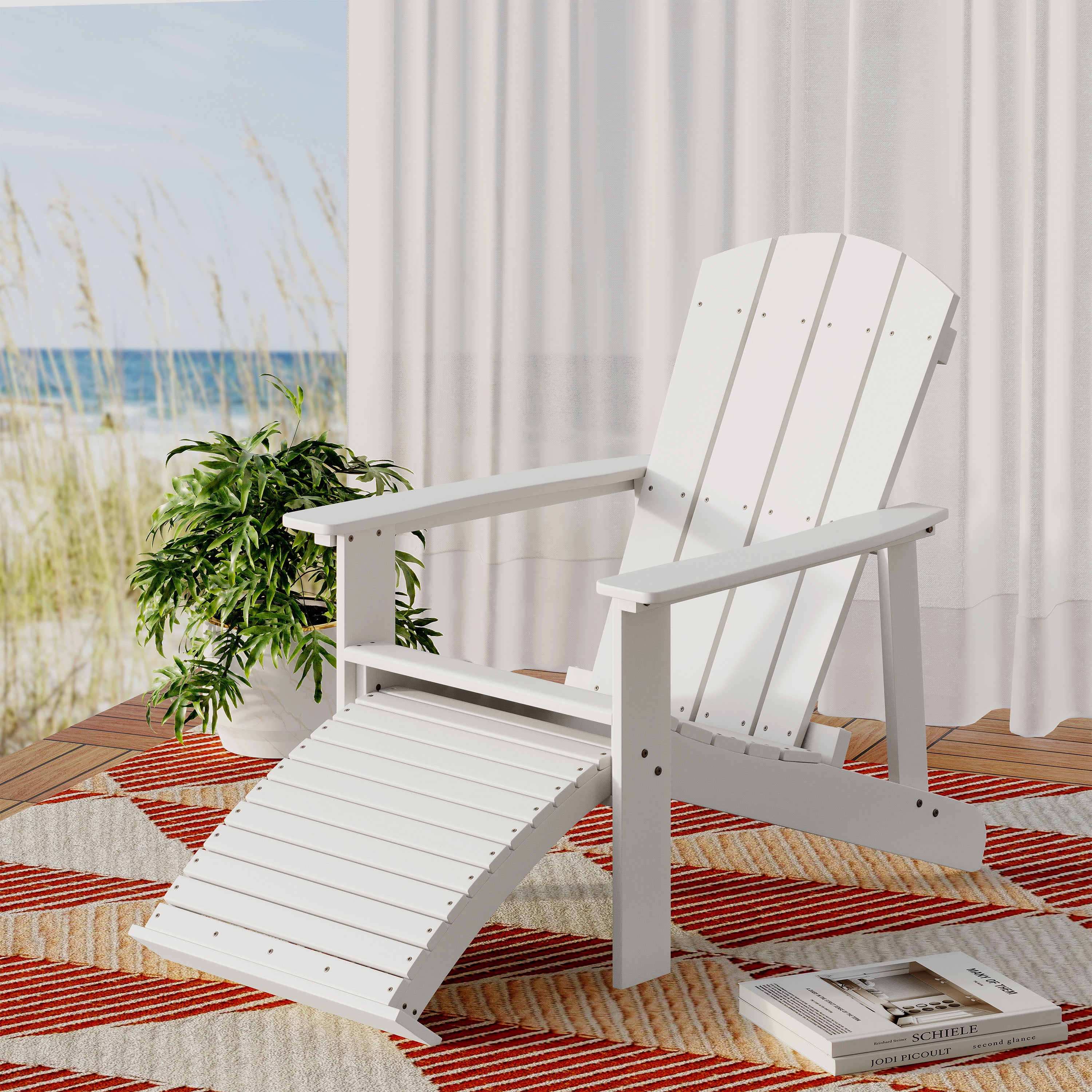 Homiyad Hunter Adirondack Chair with Hideaway Ottoman