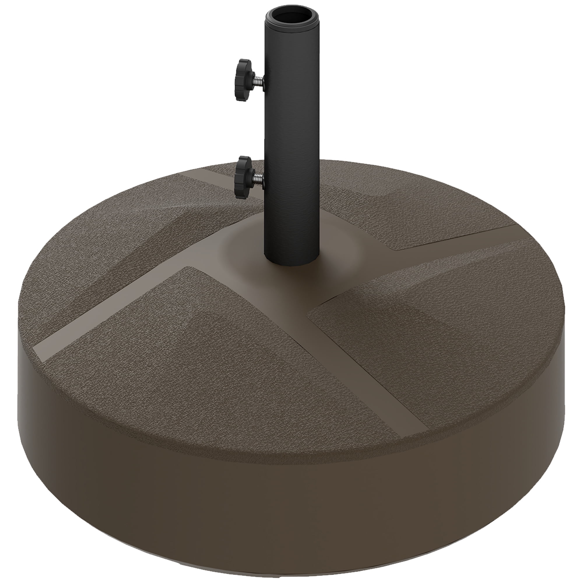 Homiyad Patio Umbrella Base Holder, Heavy Duty Outdoor Umbrella Stand Base, Filled Up to 66lbs with Stand or 55lbs with Water for Garden, Poolside, Brown