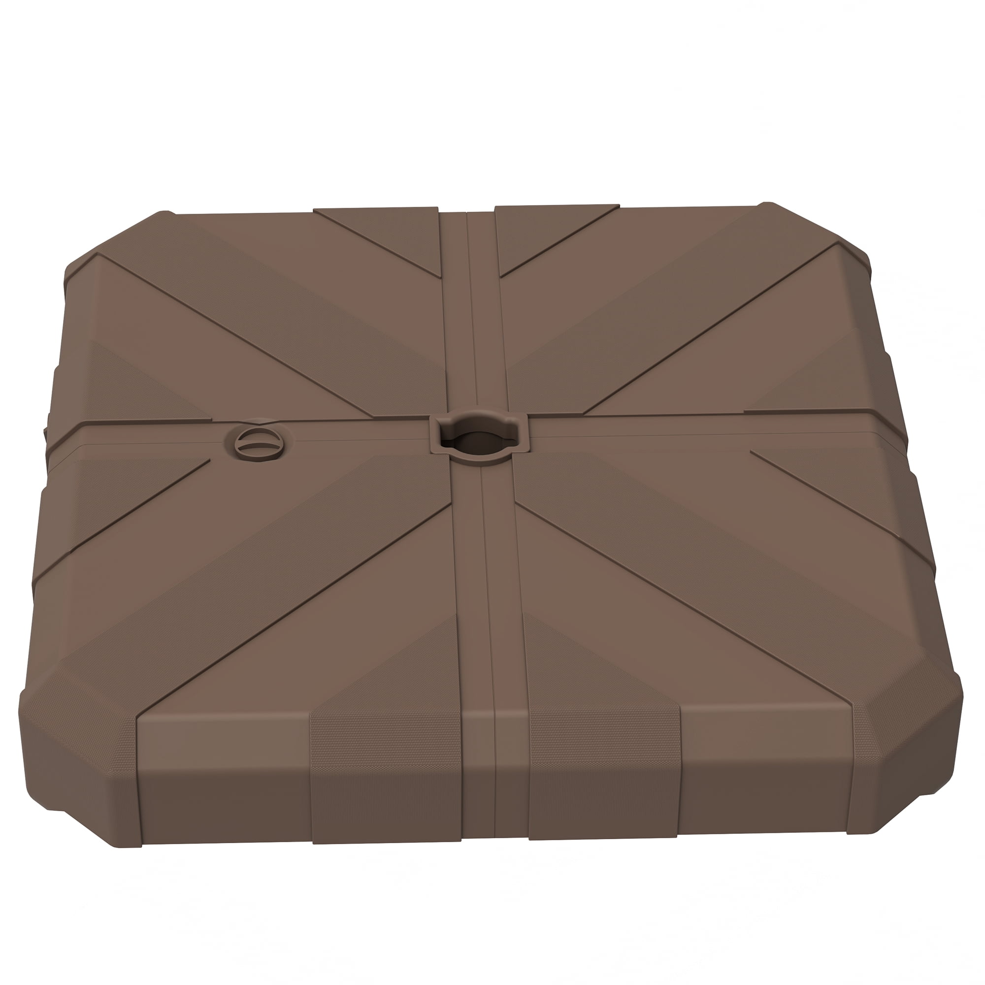 Homiyad Square Patio Umbrella Base, Cantilever Offset Umbrella Base Heavy Duty Outdoor Umbrella Stand Base, Filled Up to 143lbs with Stand or 130lbs with Water for Garden Poolside, Brown