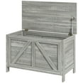 thumbnail image 1 of Homiyad Storage Chest, Farmhouse Lift Top Box Organizer with Safety Hinge, for Bedroom, Entryway, Living Room, Gray Wood Grain, 1 of 8