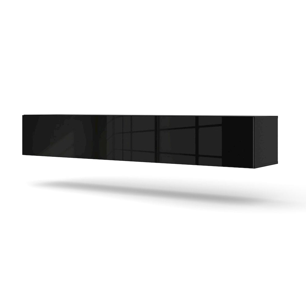 Homlando Bingo 180 TV Stand / 70,94 in / black matt / black high gloss